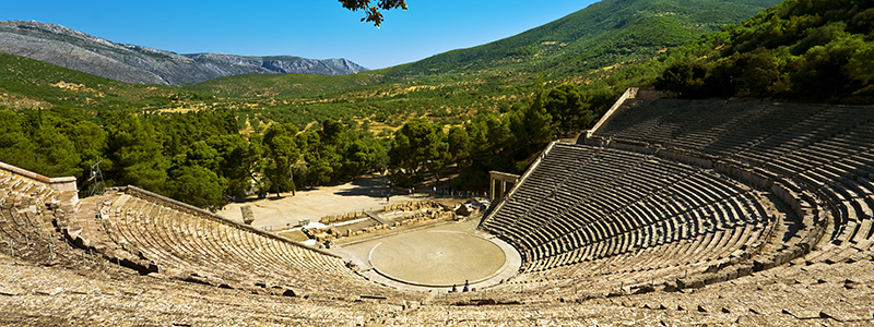 Epidavros p en resa till Peloponnesos